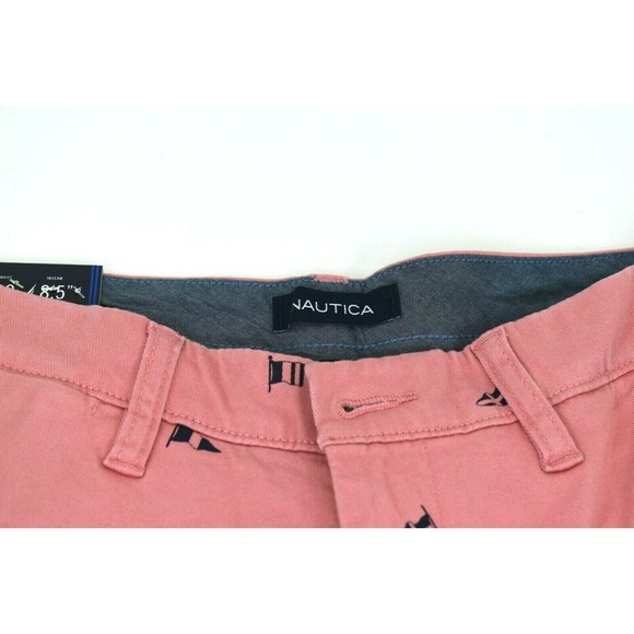 Nautica Men's Salmon Stretch Classic Fit Sailing Flags Deck Shorts Size 30 NWT - Picture 3 of 9